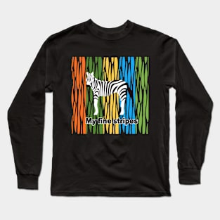 fine stripes,zebra,RAINBOW Long Sleeve T-Shirt